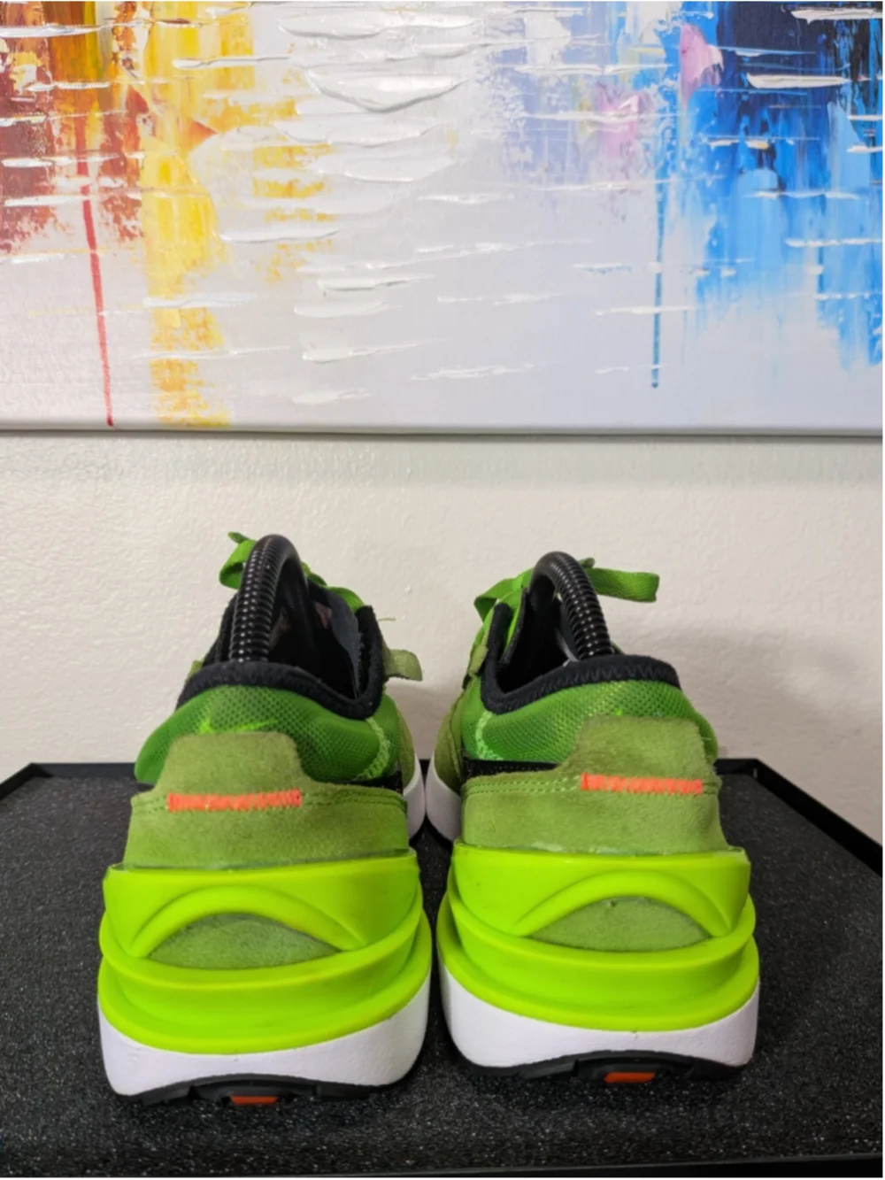 Nike Waffle One Shoes Boys Size 7Y Volt Green Running Sneakers DC0481-300